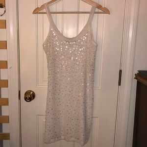 Alice and Olivia sheer white sequin dress xs